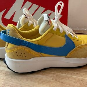 Nike Waffle Debut Retro Yellow and Blue Sneakers